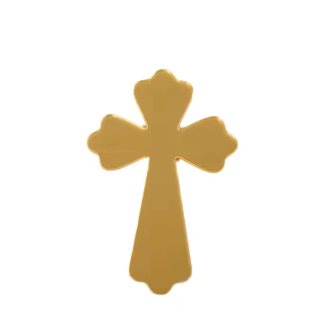 Acrylic Gold Fancy Cross Cake Topper Layon