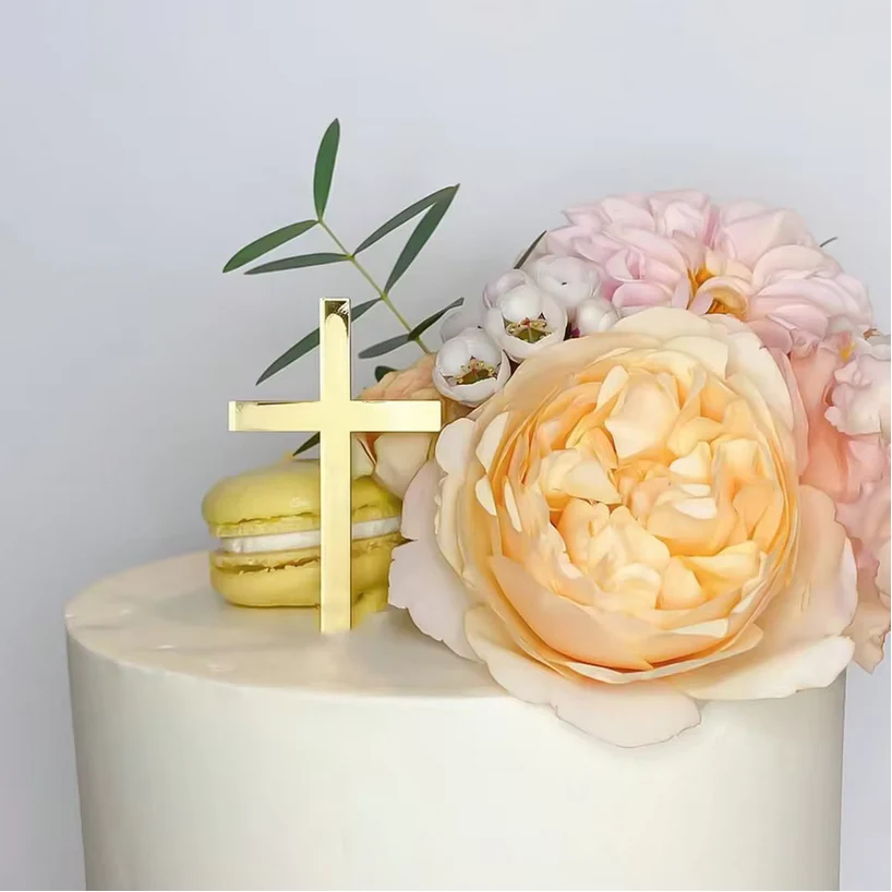 Acrylic Gold Small Plain Cross