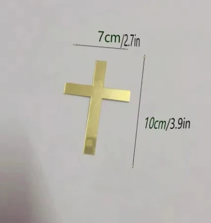 Acrylic Gold Small Plain Cross - Image 2