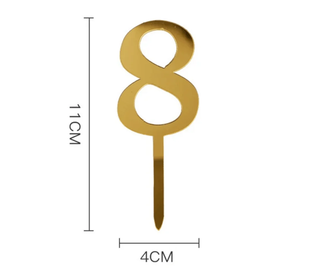 Acrylic Gold Number Cake Topper - Image 11