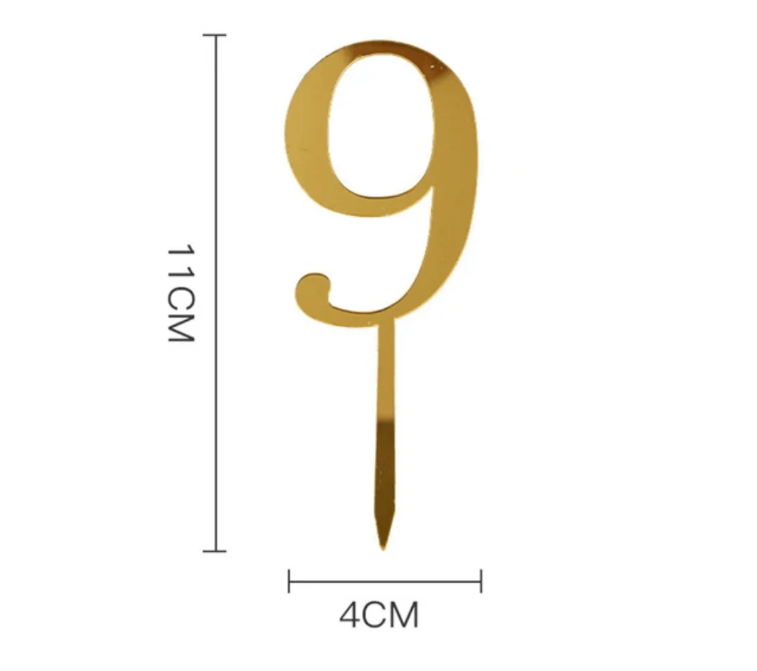 Acrylic Gold Number Cake Topper - Image 12