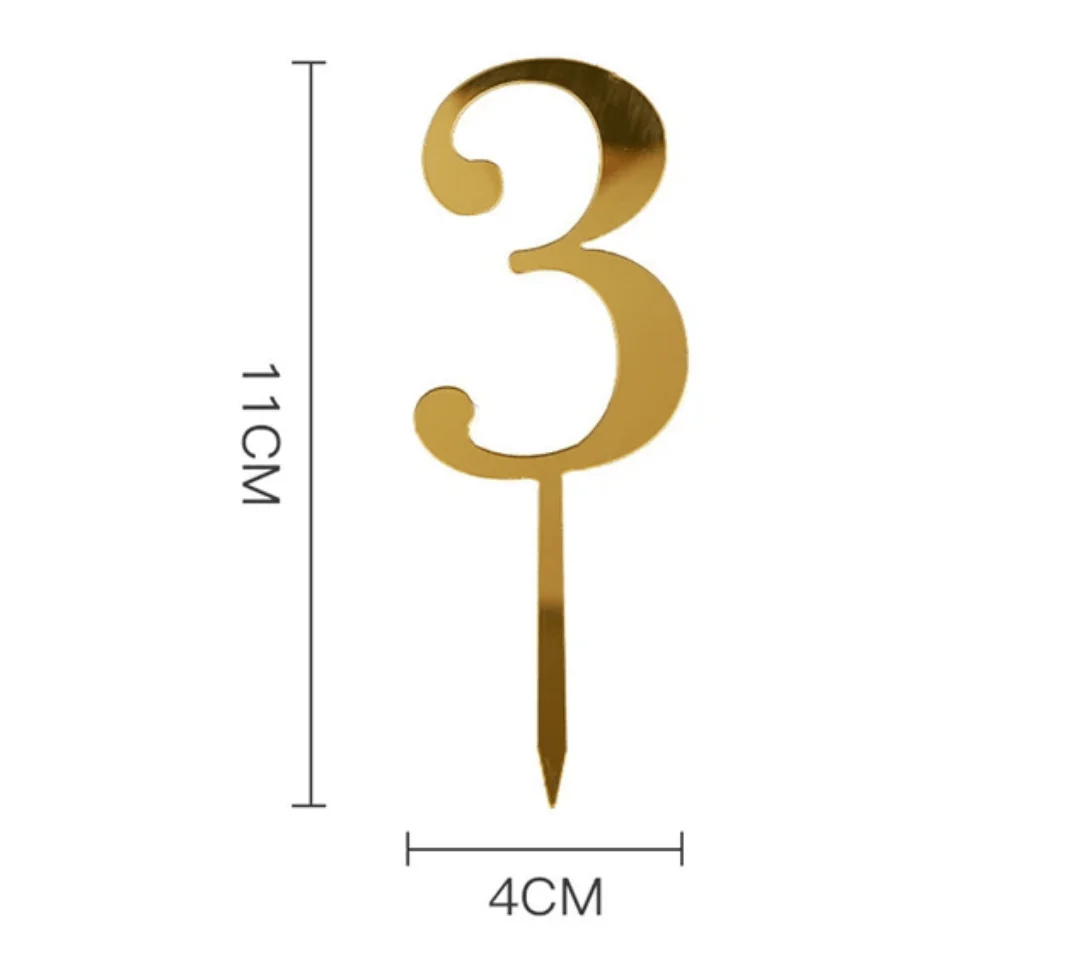 Acrylic Gold Number Cake Topper - Image 6