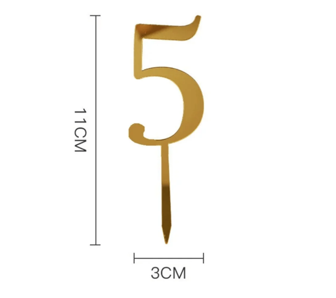 Acrylic Gold Number Cake Topper - Image 8