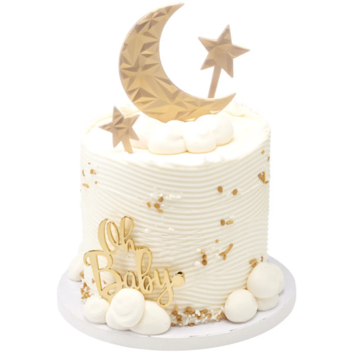 Acrylic Oh Baby Cake Topper Gold - Image 3