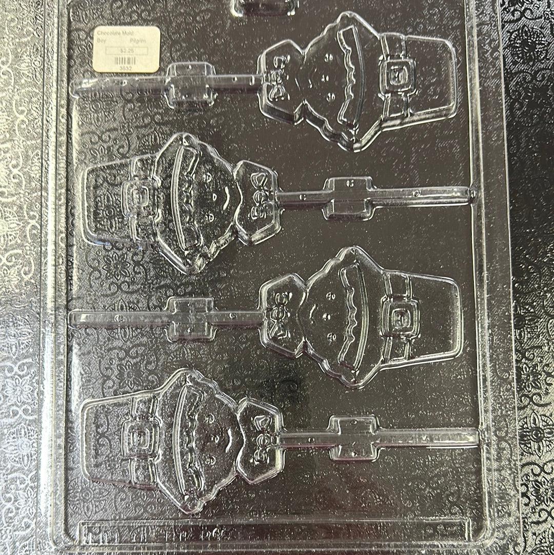 Chocolate Lollipop Mold Boy Pilgrim