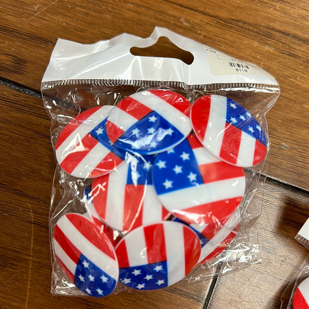 Deco Rings American Flag Round