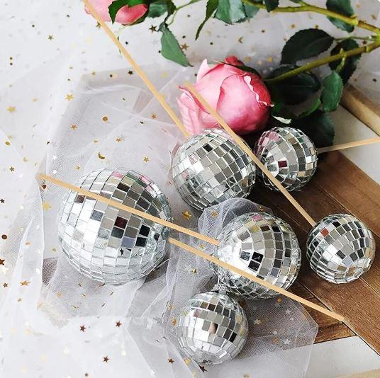 Disco Ball Cake Topper 6pcs - Image 3