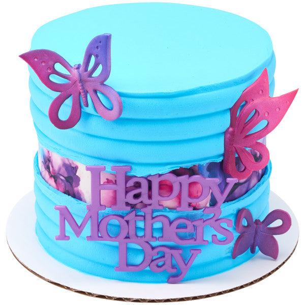 Happy Mother's Day Script Layon Cake Topper 1pcs - Image 2