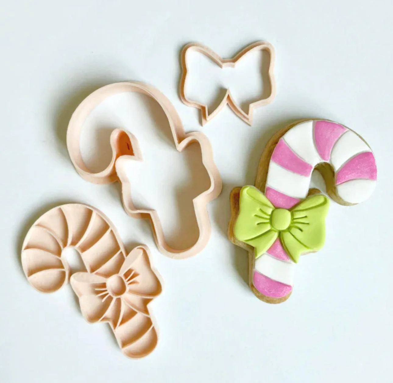 Little Biskut Cutter Set Candy Cane Cutter & Embosser Mini - Image 2