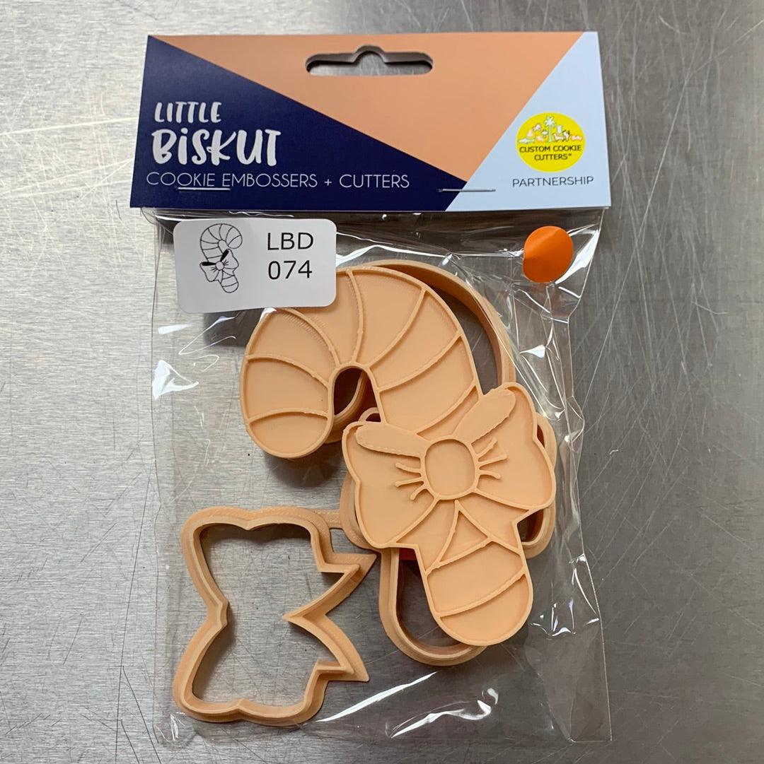 Little Biskut Cutter Set Candy Cane Cutter & Embosser - Image 3