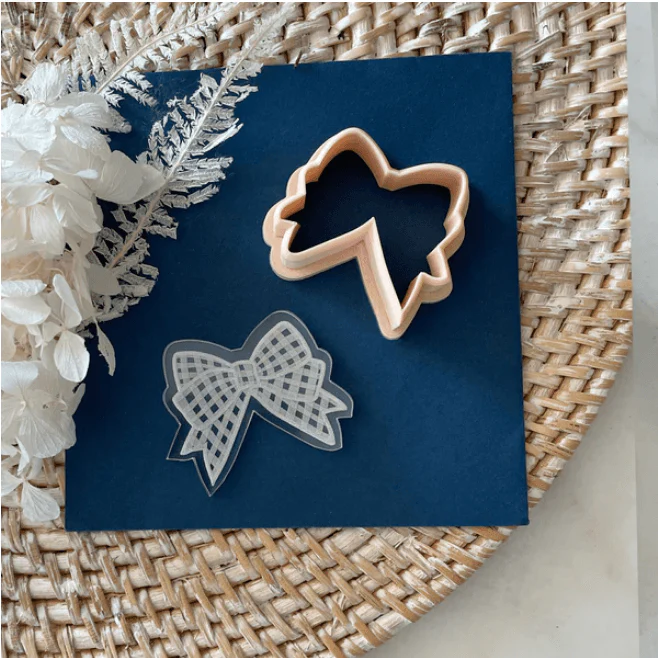 Little Biskut Gingham Bow Cutter & Debosser Set - Image 2