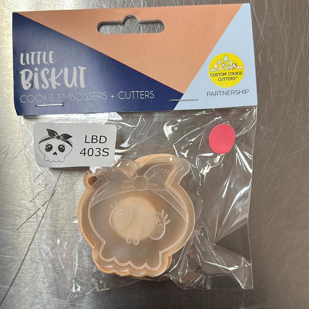 Little Biskut Mini Skull with Bow Cutter & Debosser - Image 3