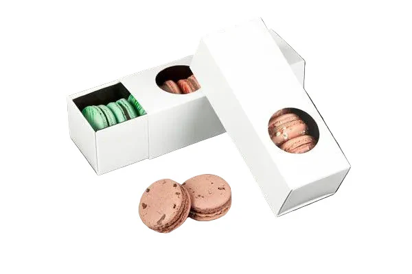 Macaron Box White with Window & Insert