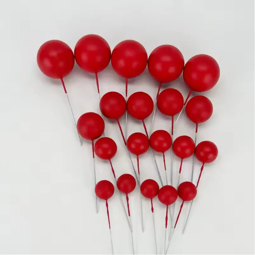 Red Ball Cake Topper 5 Pcs - Image 4