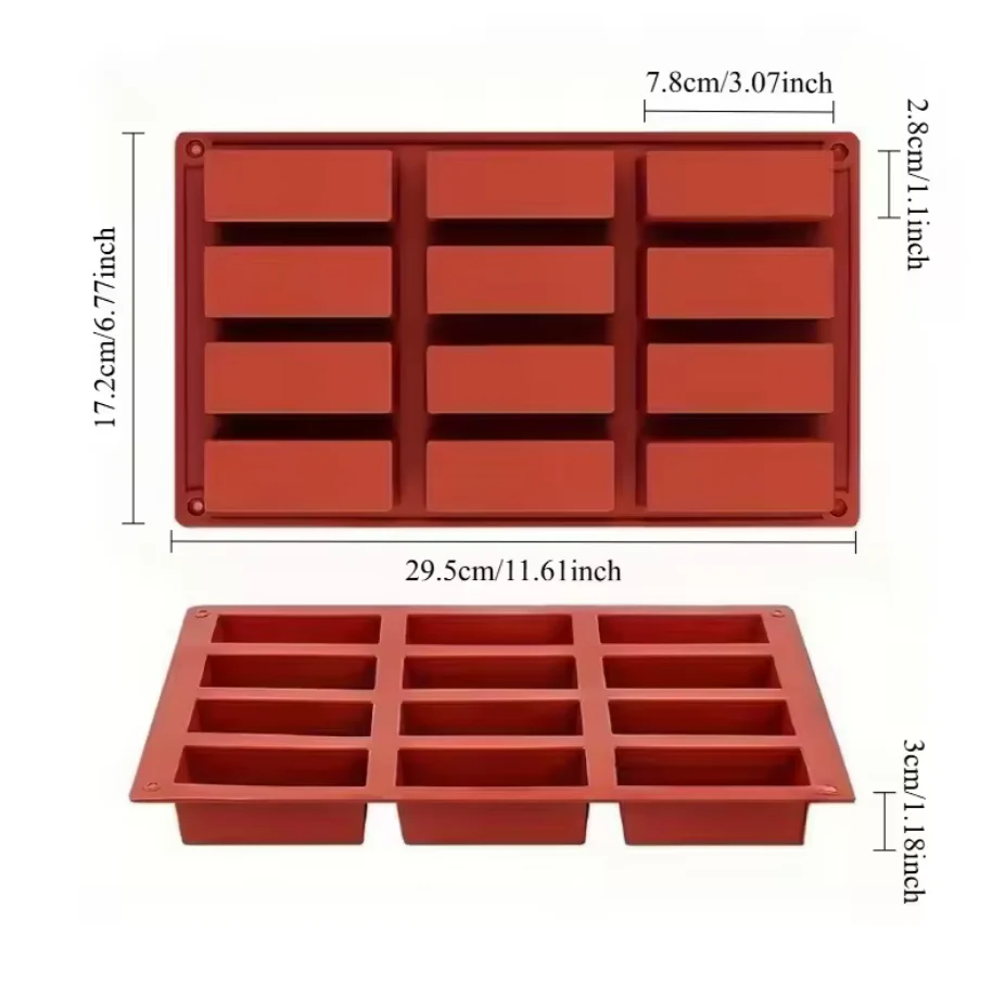 Silicone Mold Rectangle 12 Cavity - Image 2