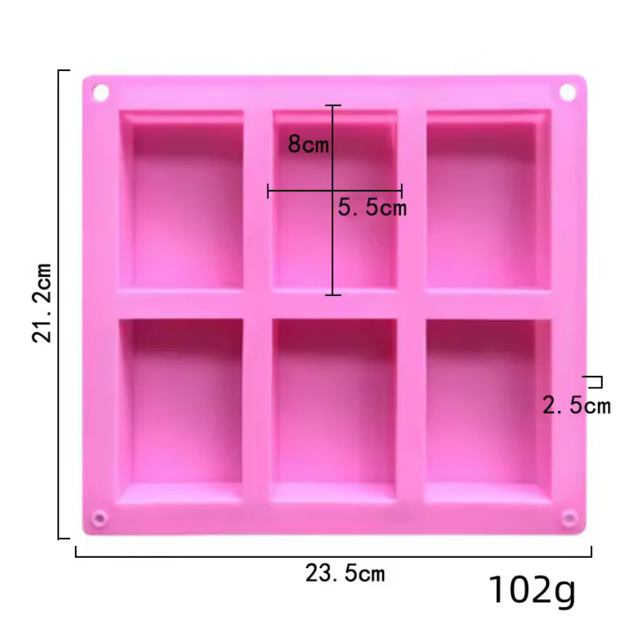 Silicone Mold Rectangle 6 Cavity - Image 2