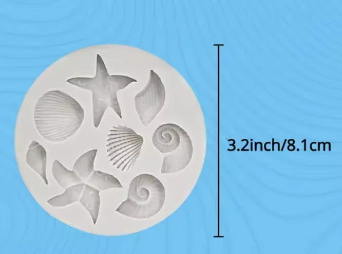 Silicone Mold Sea Shells 8 Cavity