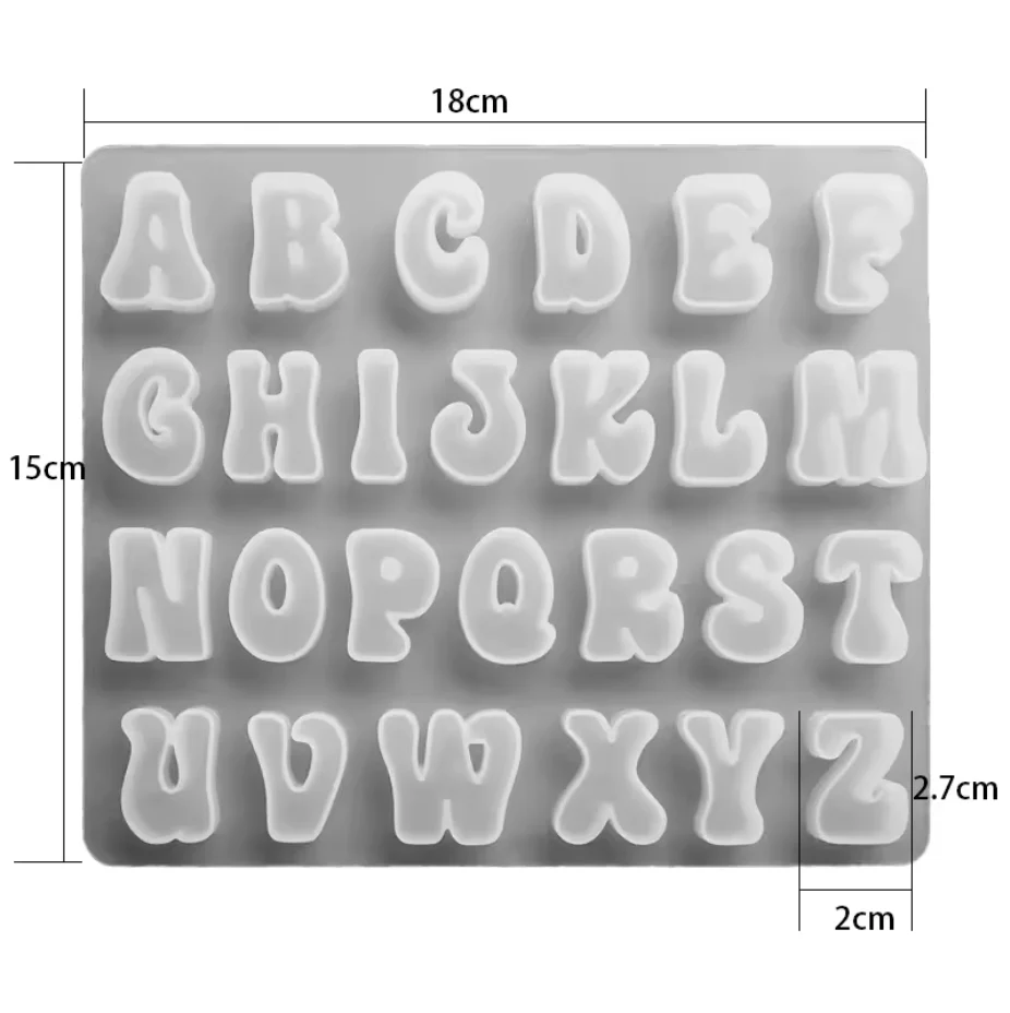 Silicone Mold Upper Case Retro Letters & Numbers - Image 2