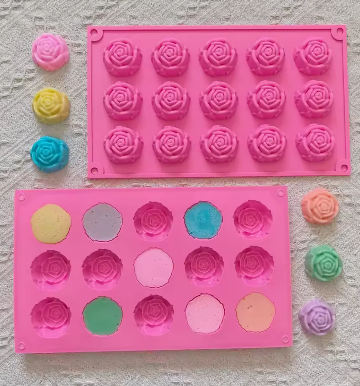 Silicone Rose Mold, 15-Cavity - Image 3