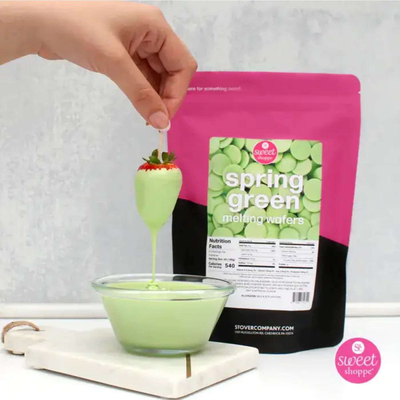 Sweet Shoppe Spring Green Melting Wafers 12 oz - Image 3