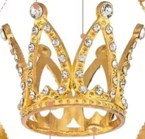 Tiny Gold Crown Cake Topper - Image 2